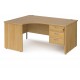 Maestro Panel end Ergonomic desk with Three Drawer Pedestal